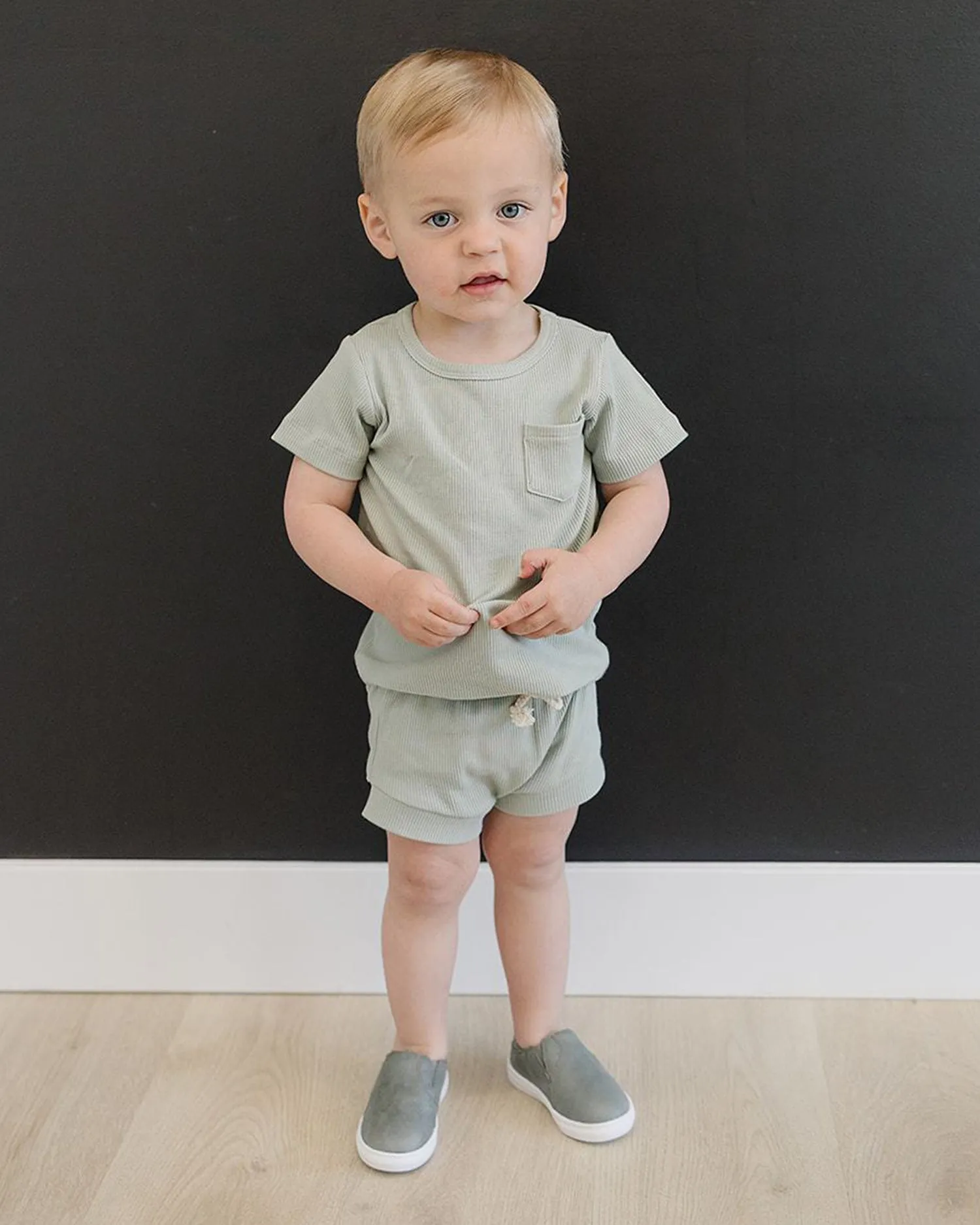 Ribbed Shorts Set – Sage