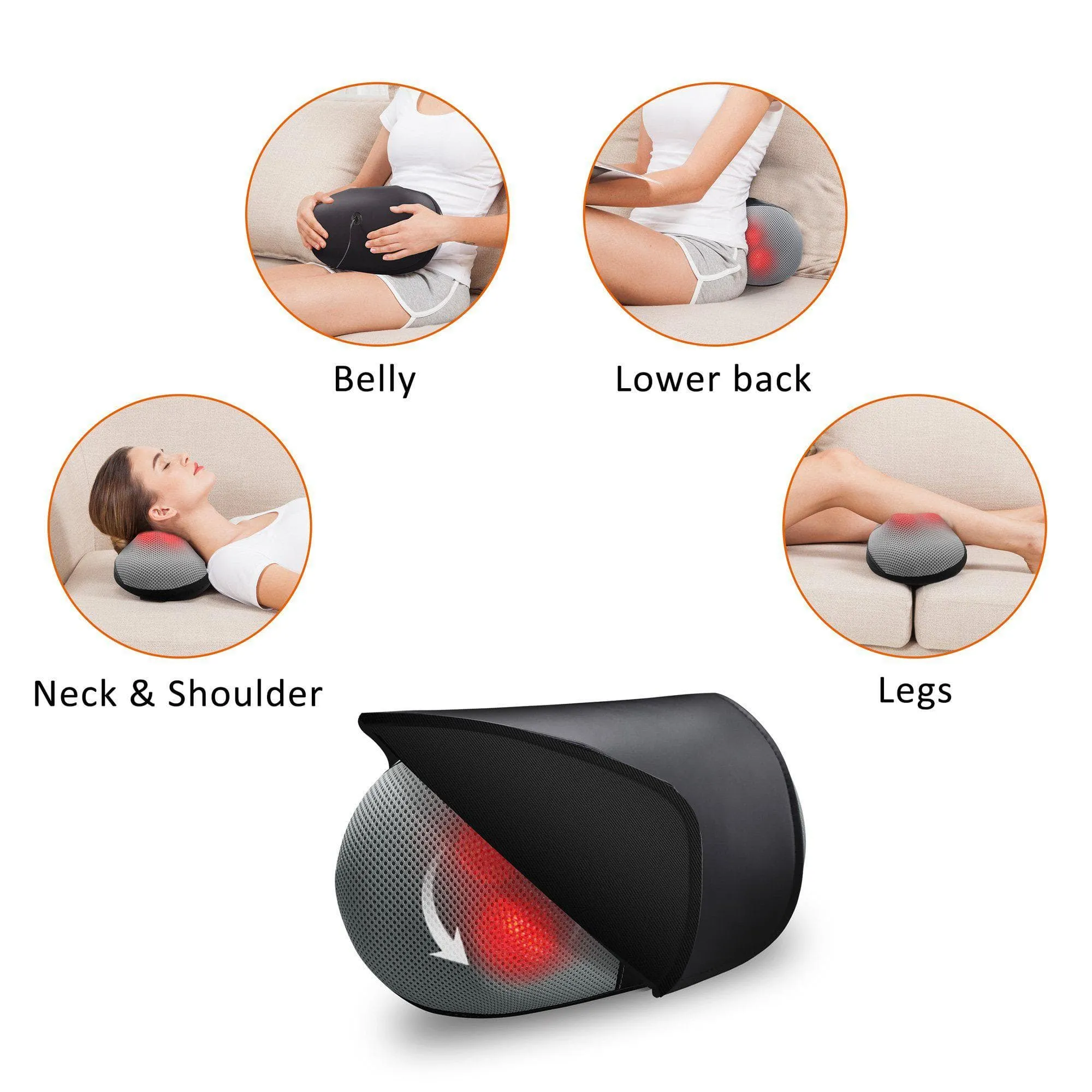 Shiatsu Kneading Electric Back Massage Pillow with Heat - 618N