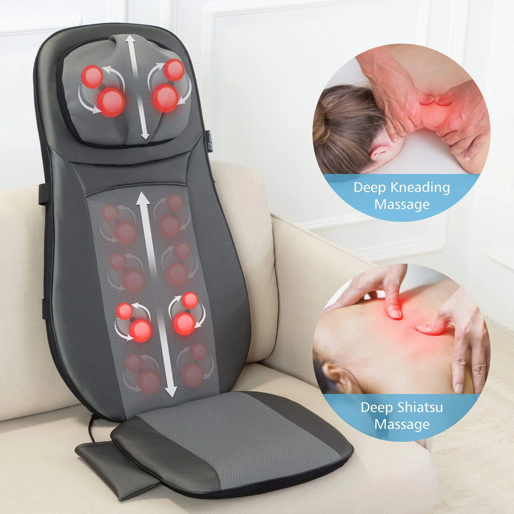 Shiatsu Neck & Back Massager with Heat, Rolling Massager, Massage Chair pad - 233