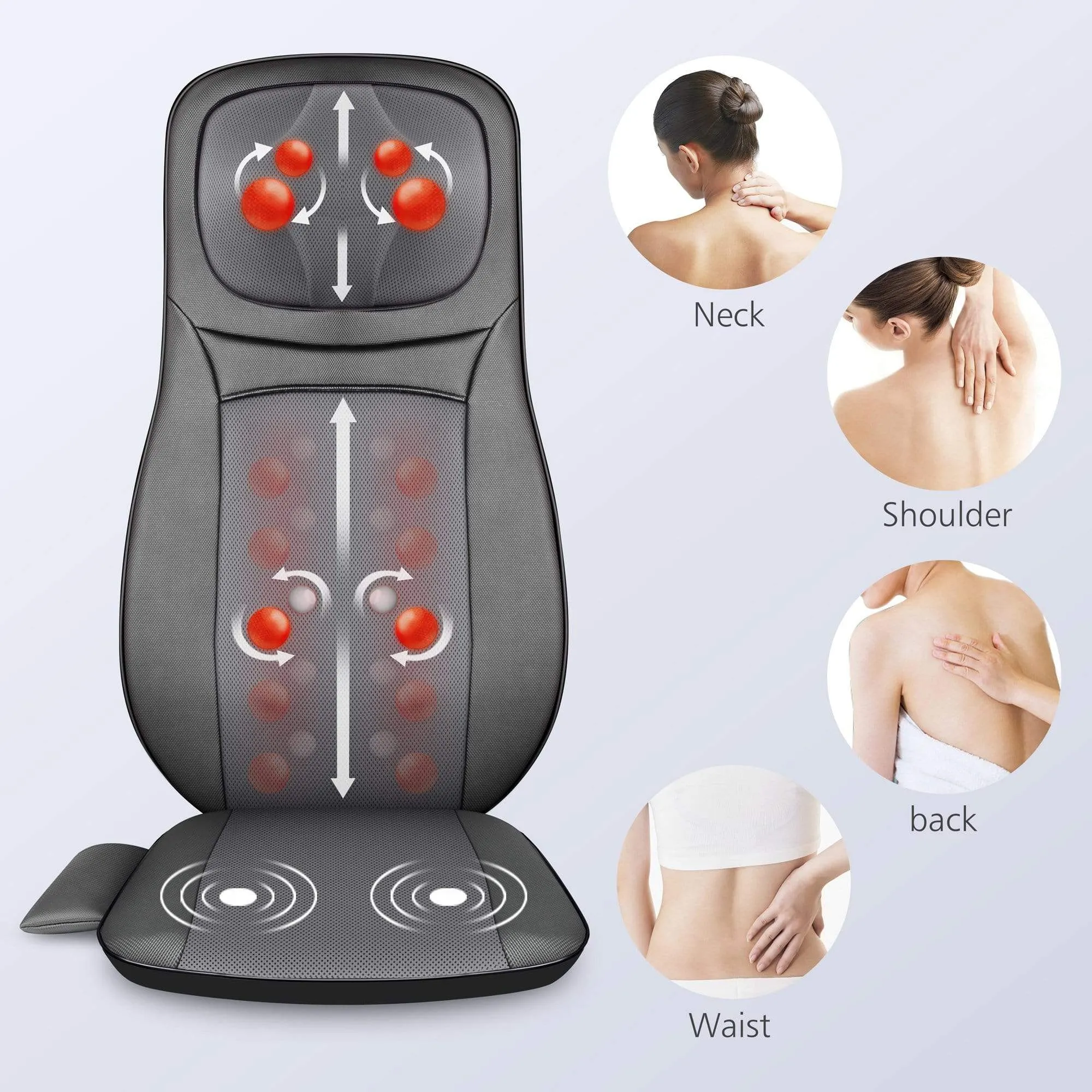 Shiatsu Neck & Back Massager with Heat, Rolling Massager, Massage Chair pad - 233