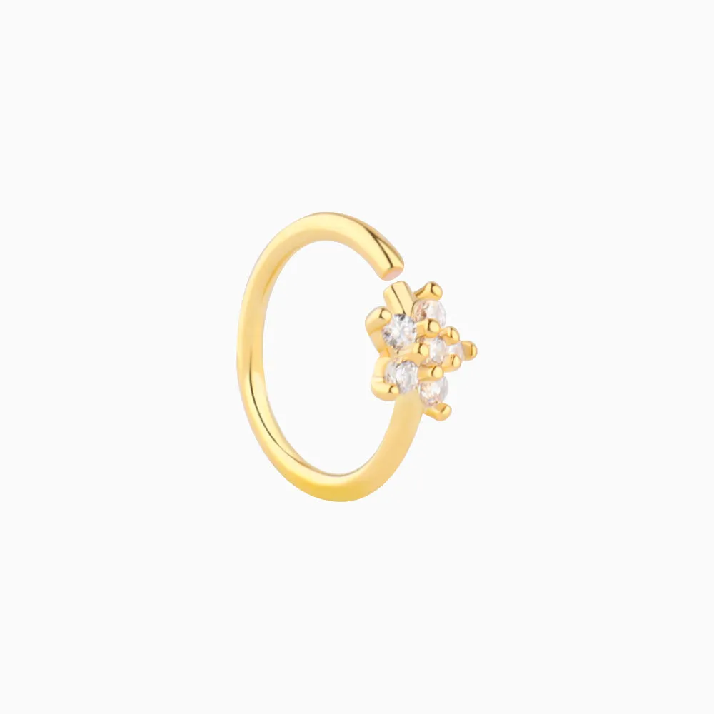 Shiny Flower Hoop Nose Ring