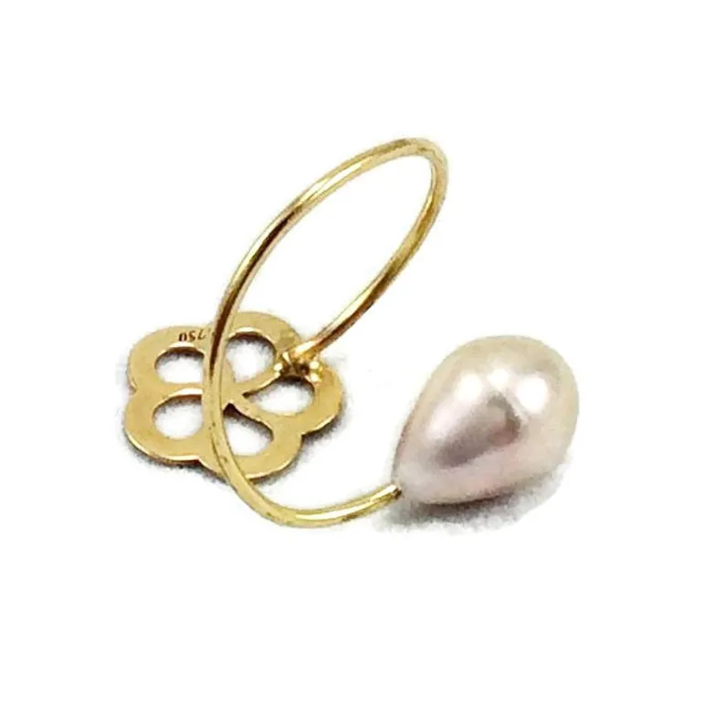 Solid Gold 18K Minimalist Flower Pearl Ring