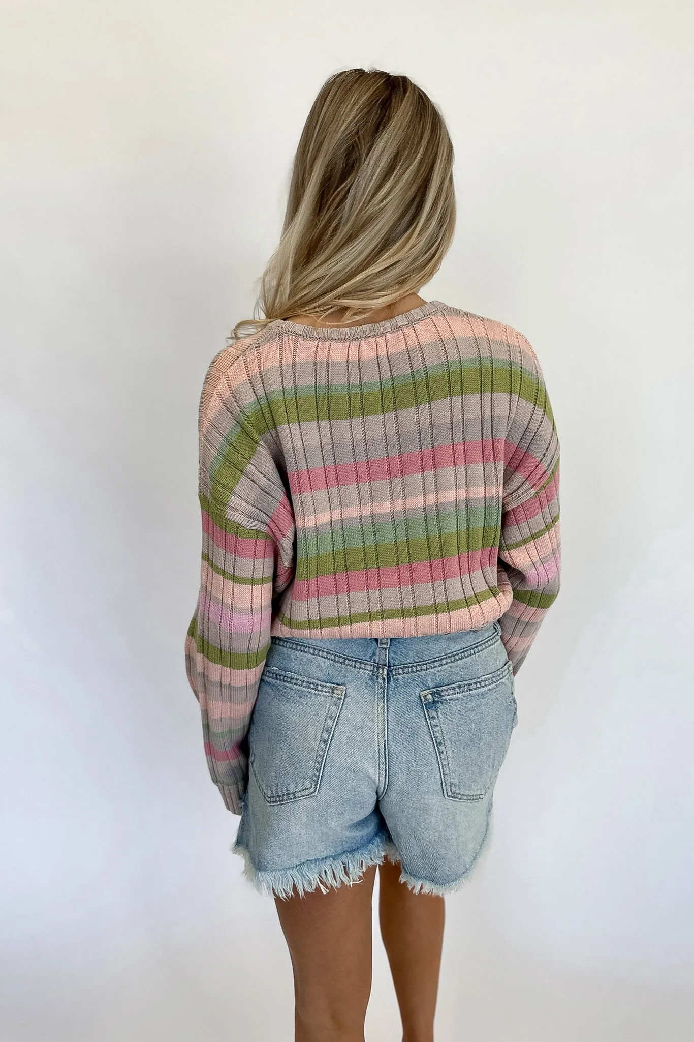 Spring Fever Crop Sweater Multi