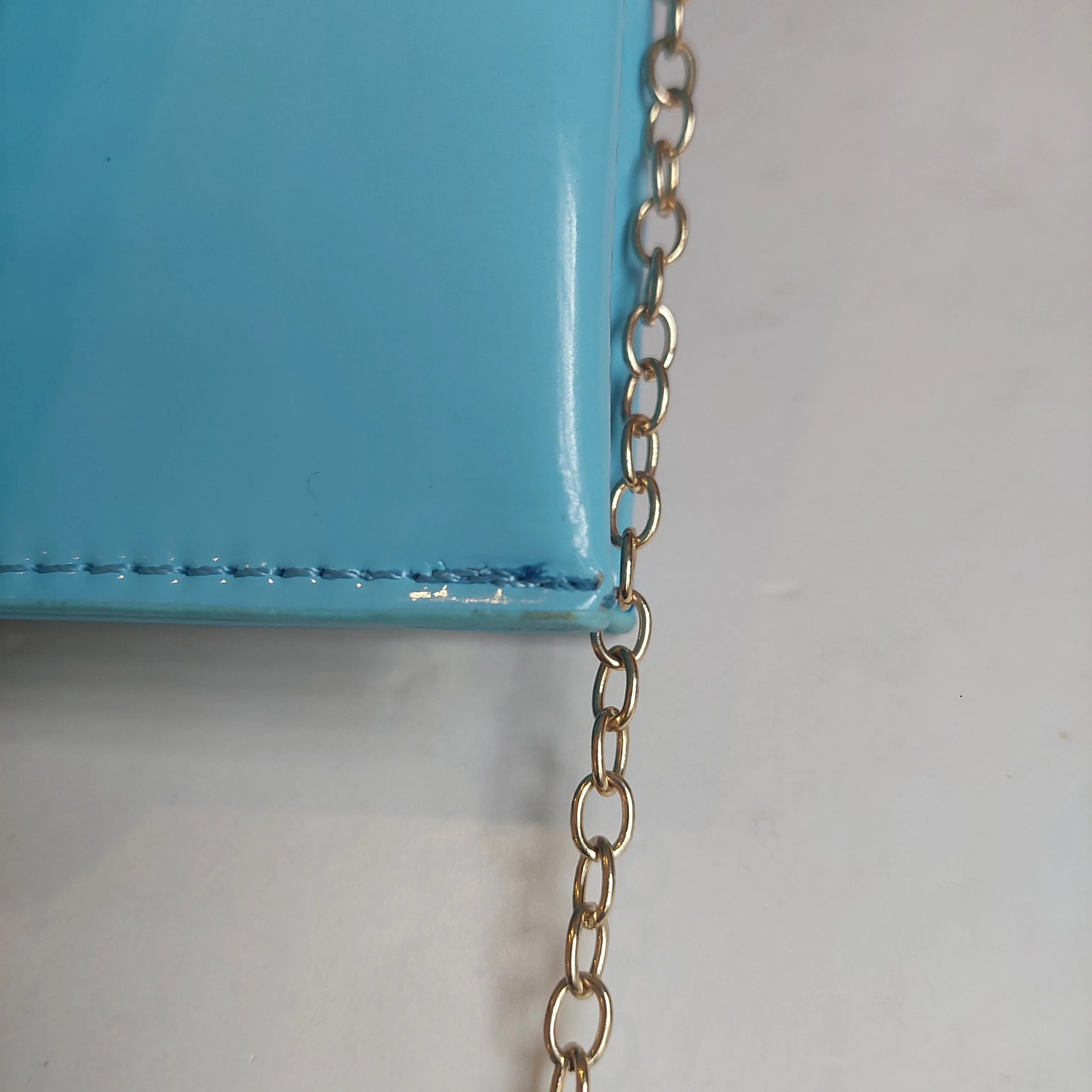 Steve Madden Blue Patent Convertible Clutch | Brand New |