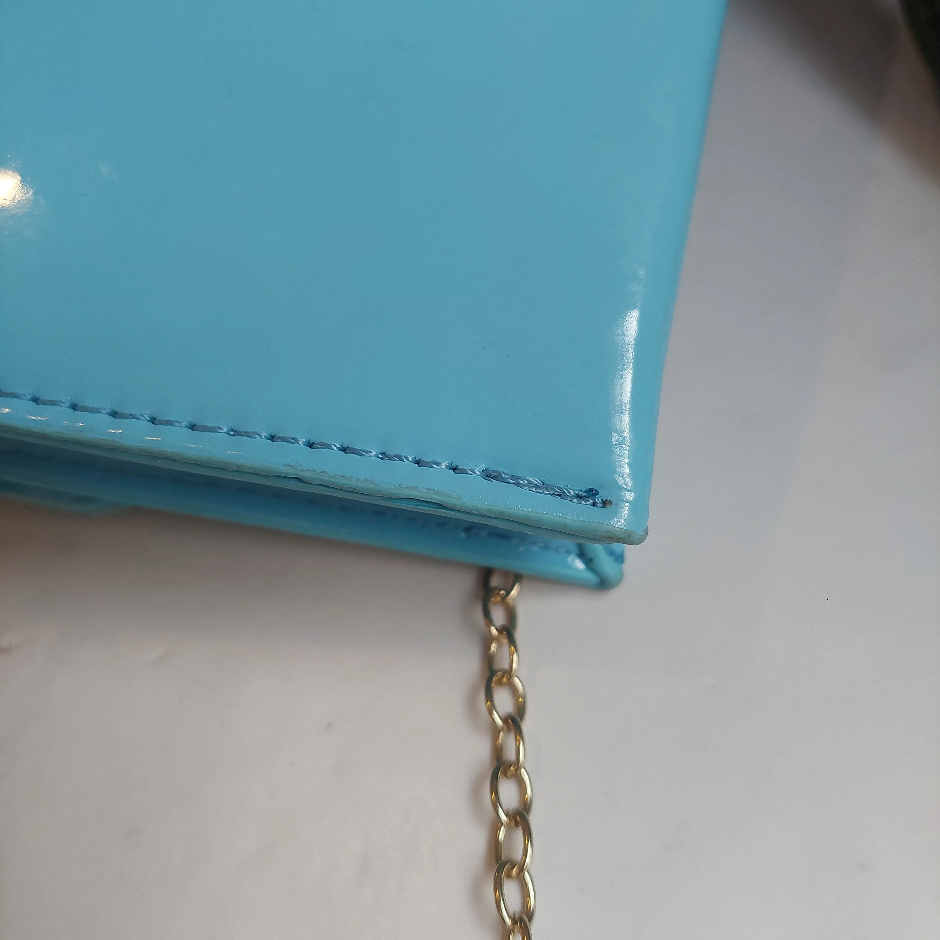 Steve Madden Blue Patent Convertible Clutch | Brand New |