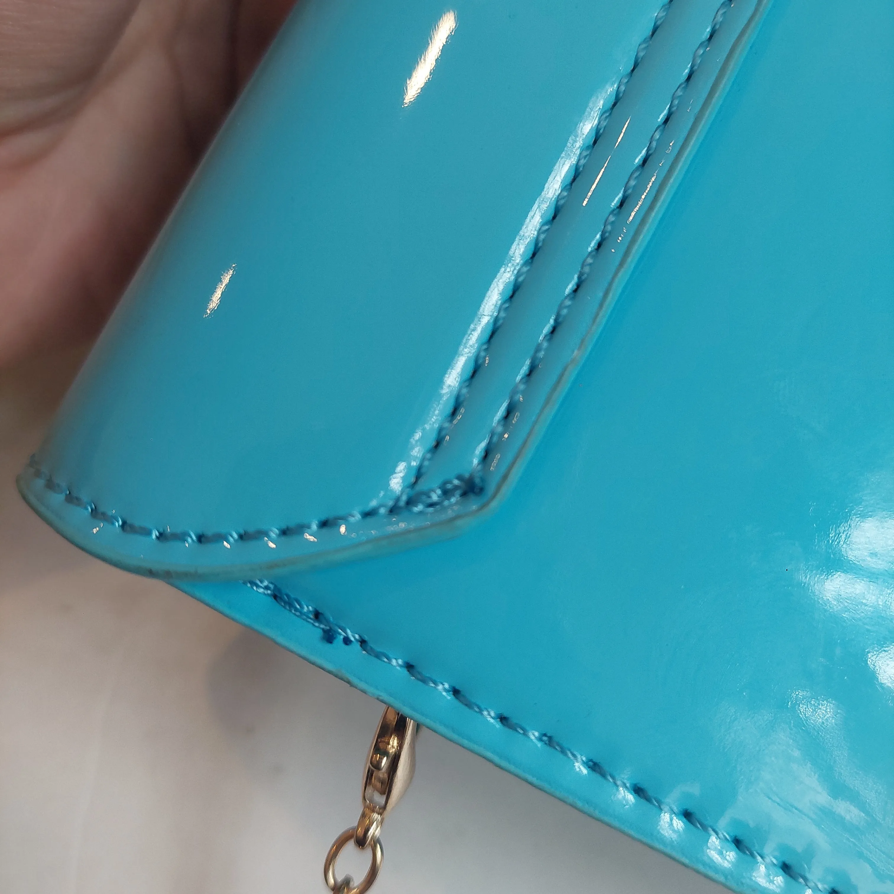 Steve Madden Blue Patent Convertible Clutch | Brand New |