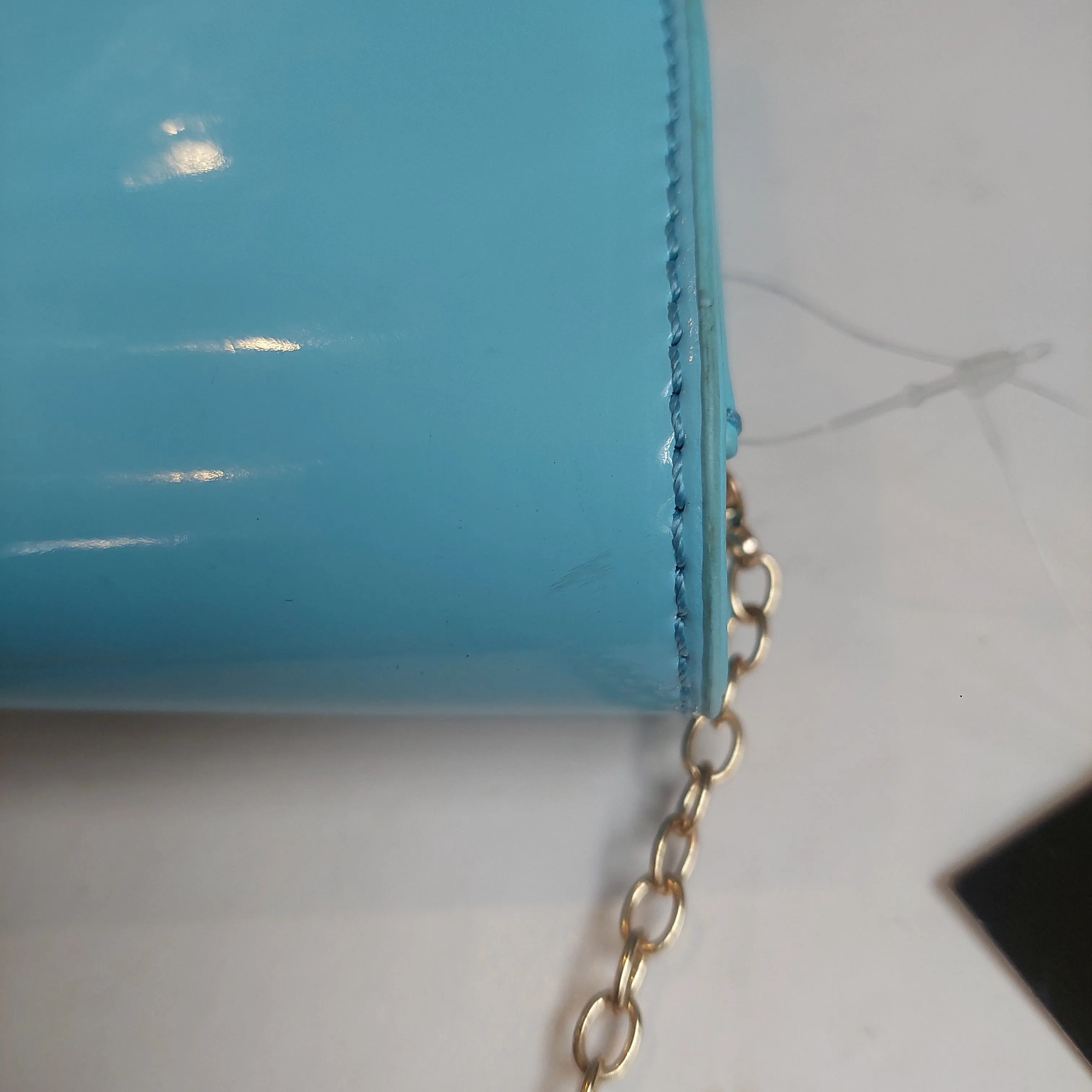 Steve Madden Blue Patent Convertible Clutch | Brand New |