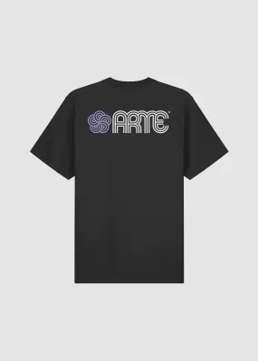 T-shirt Arte Teo Circle Flower noir