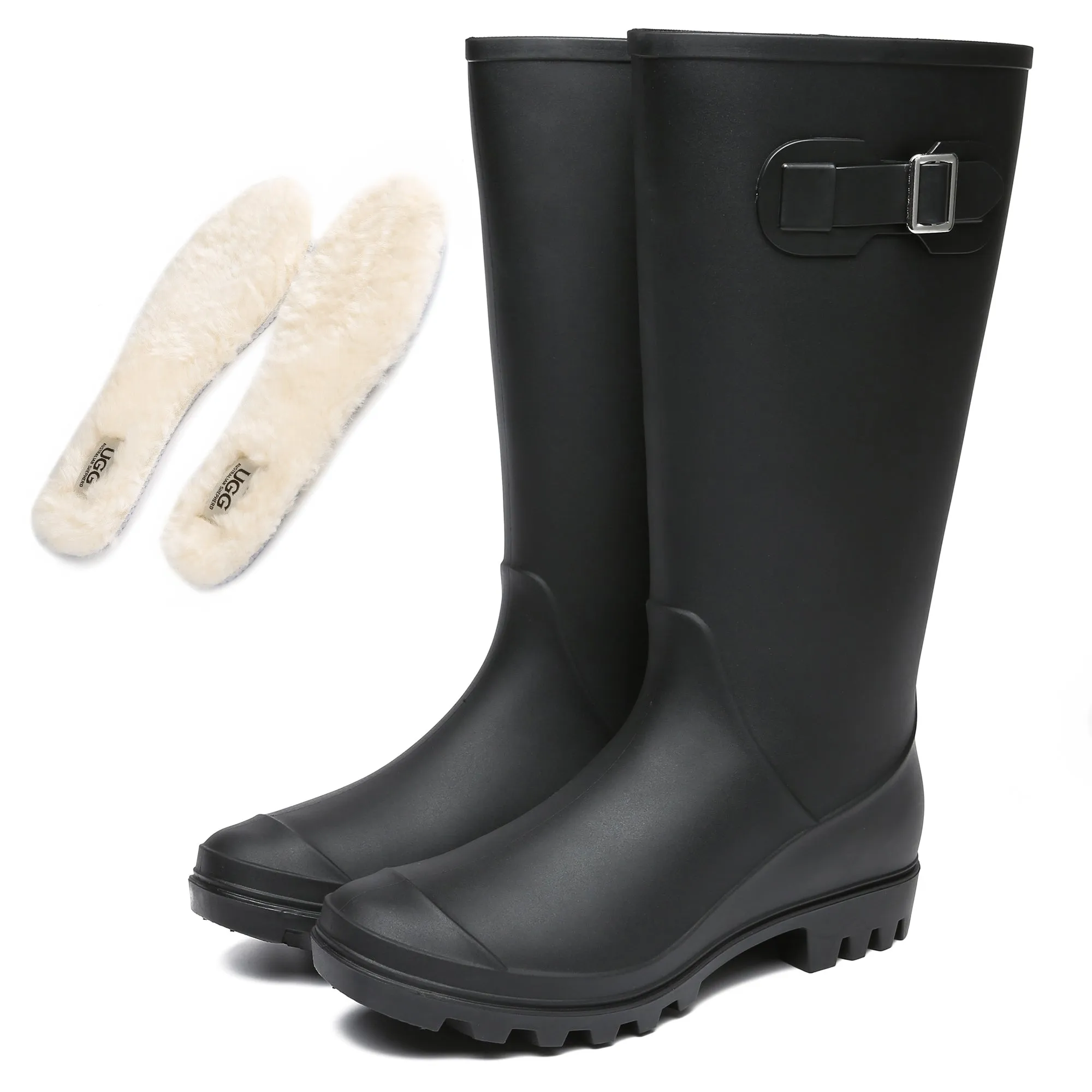 Tall Sheepskin Insole Gumboots Rain Boots