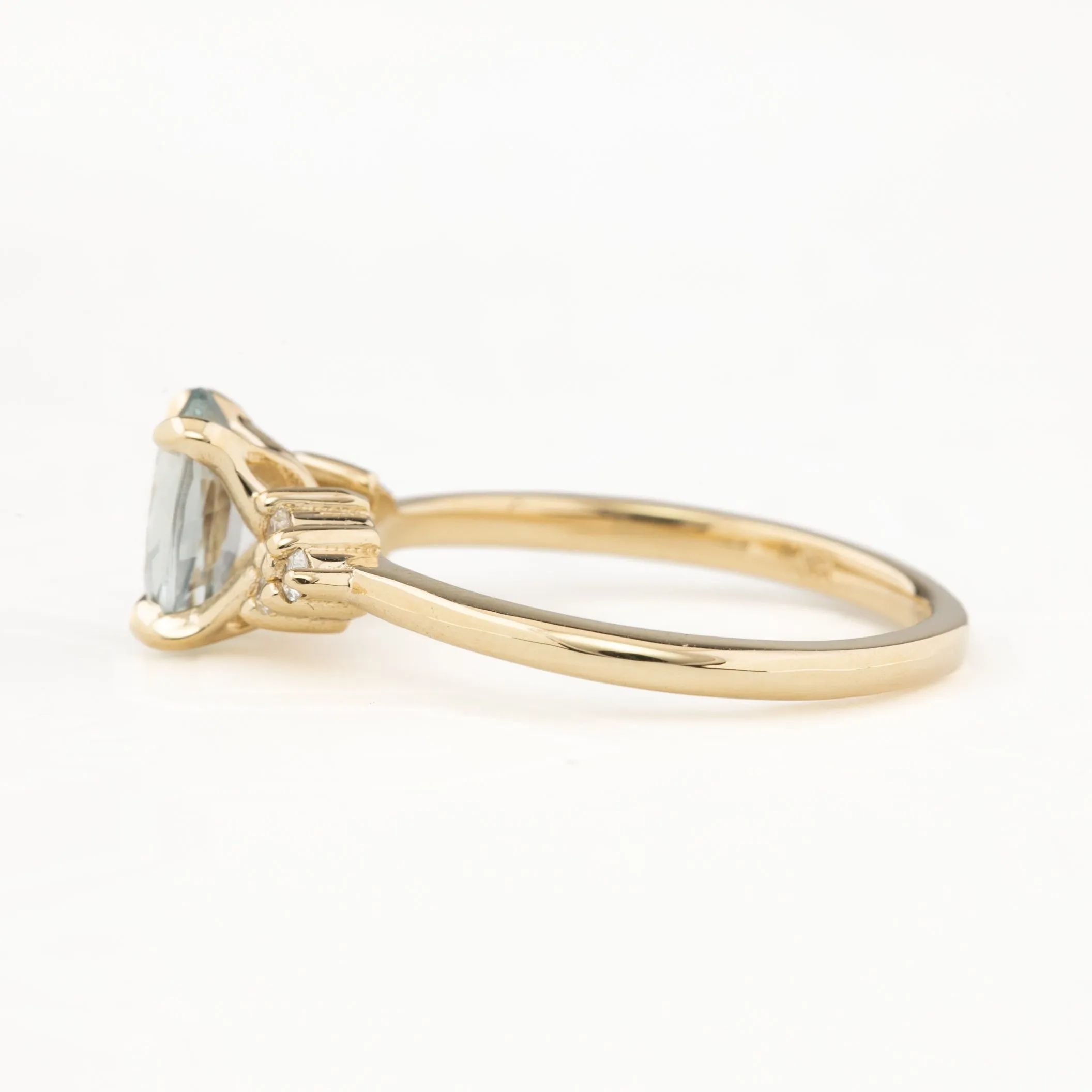 Teresa Ring 1.17ct Light Blue Unheated Sapphire, 14k Yellow Gold (One of a kind)