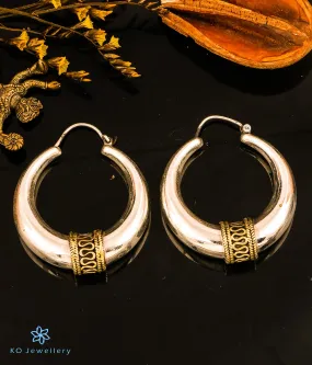 The Aqsa Silver 2 tone Hoops