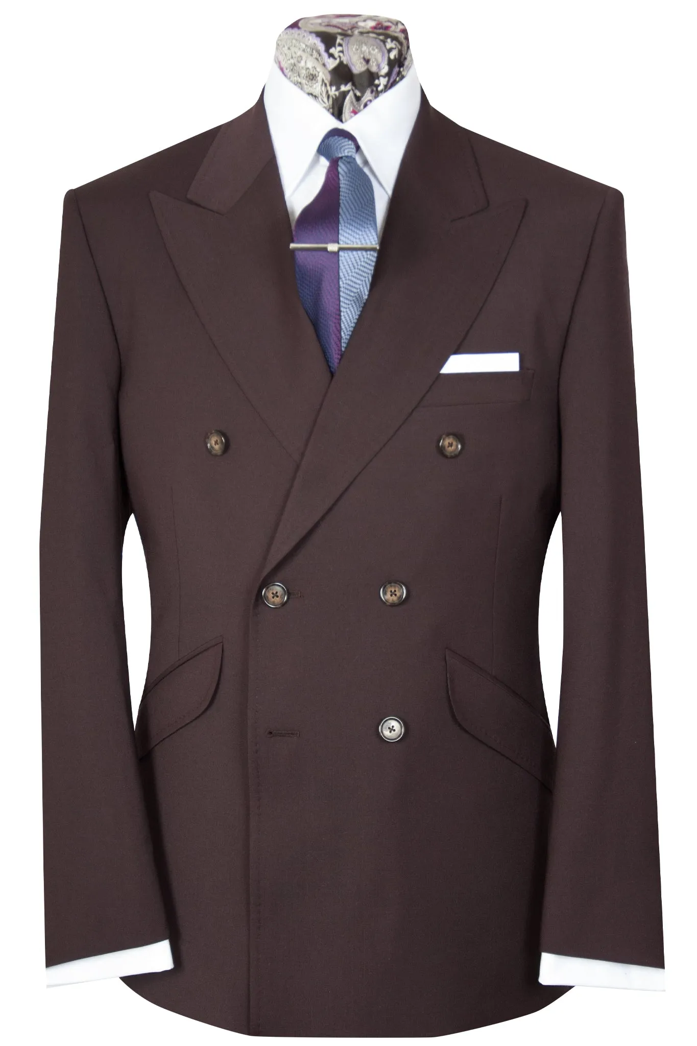 The Brompton Burgundy Double Breasted Suit