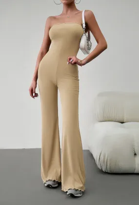 Trägerloser Jumpsuit mit Schnürung