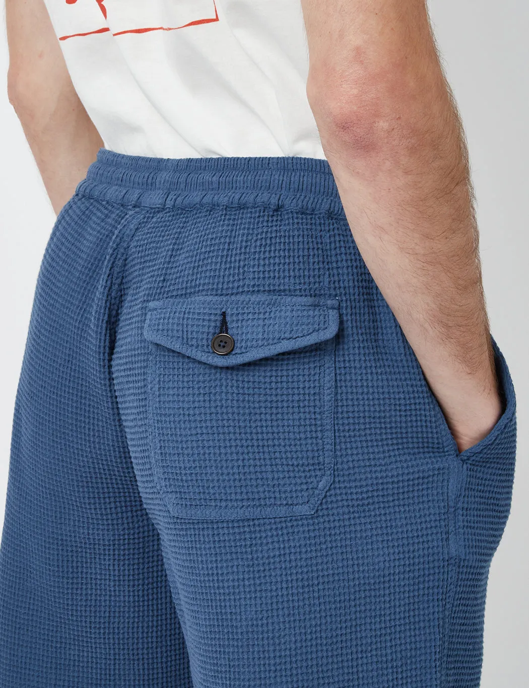 Universal Works Beach Shorts (Japanese Waffle) - Faded Blue