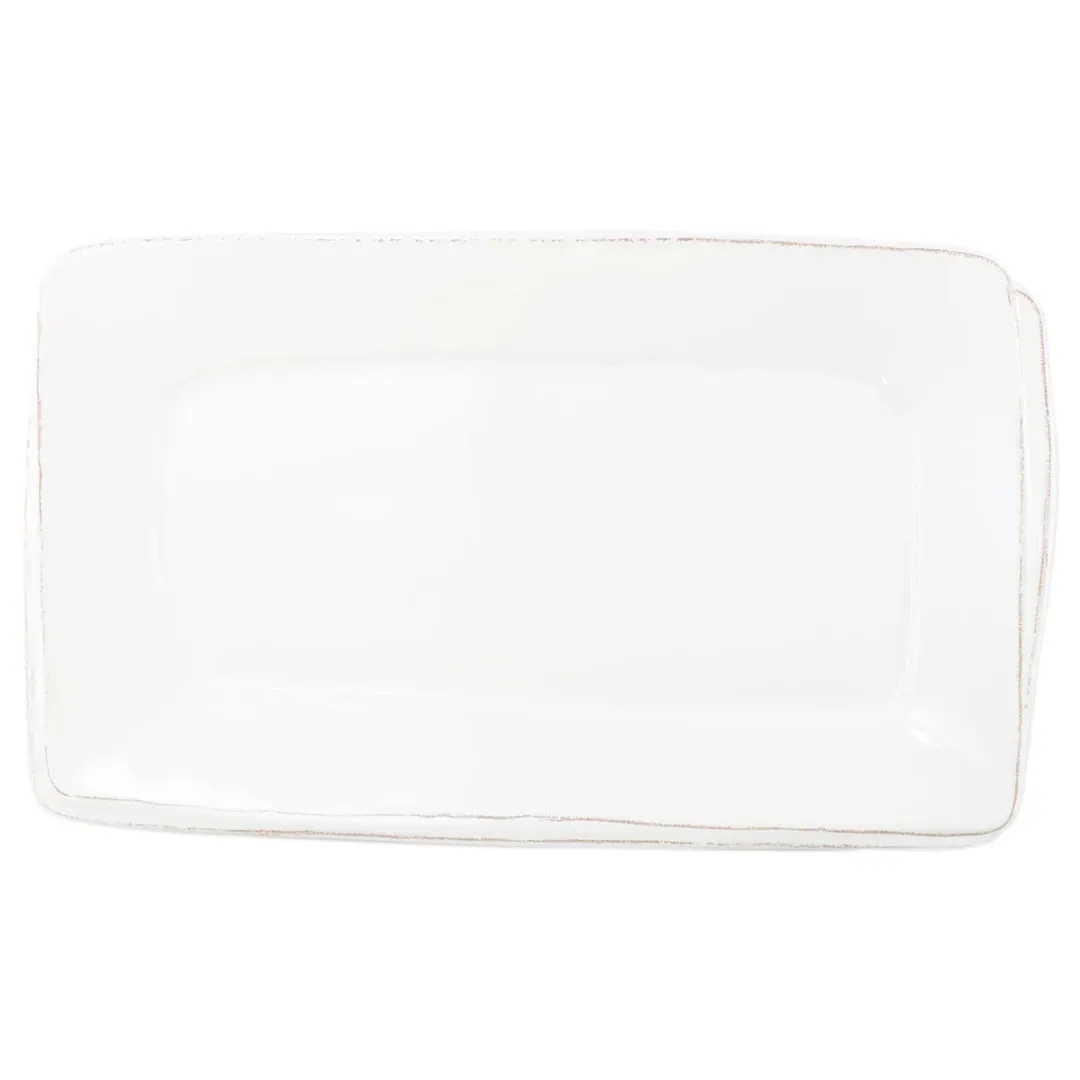 Vietri Melamine Lastra White Rectangular Platter