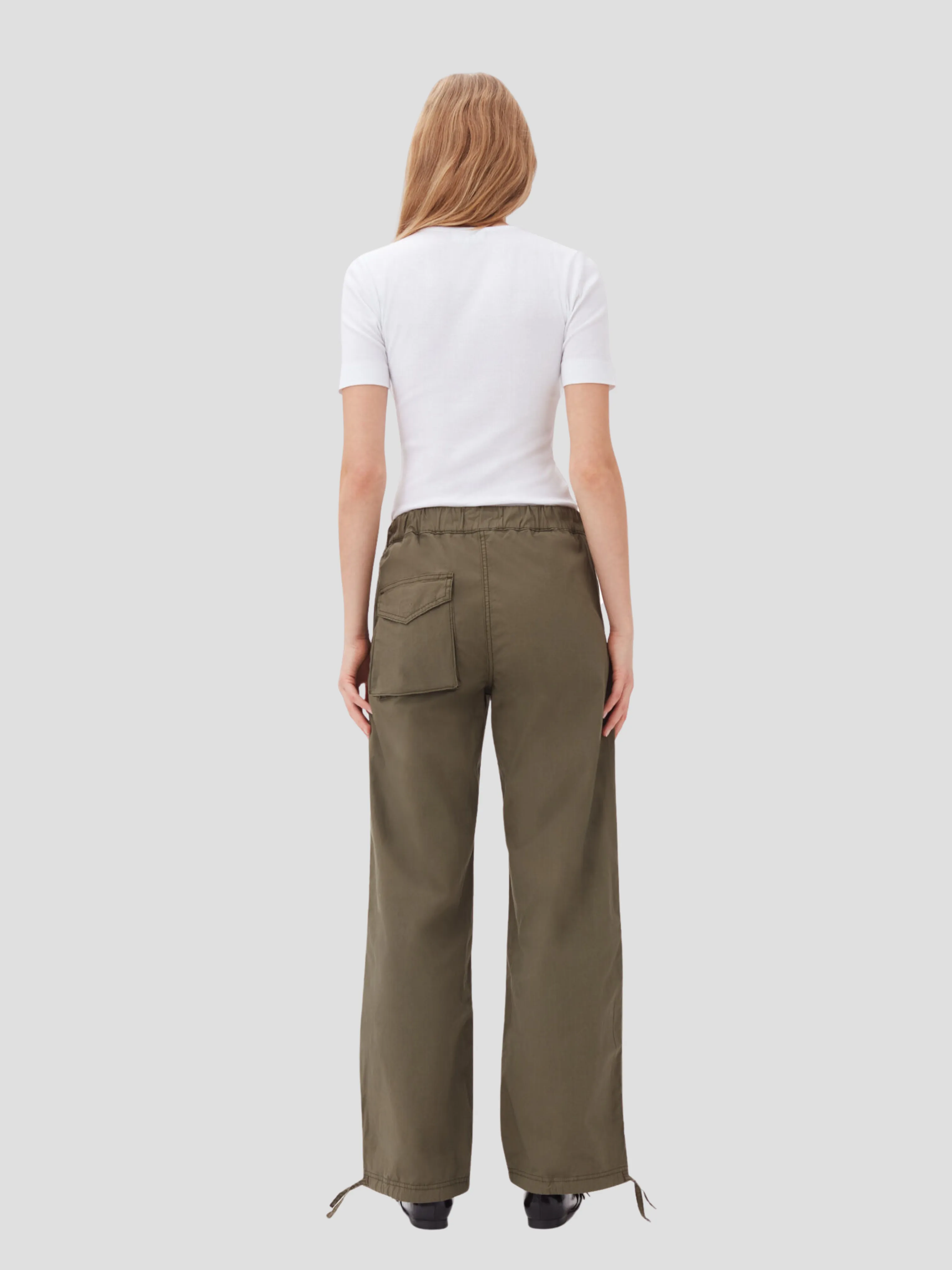 Washed Cotton Canvas Draw String Pants