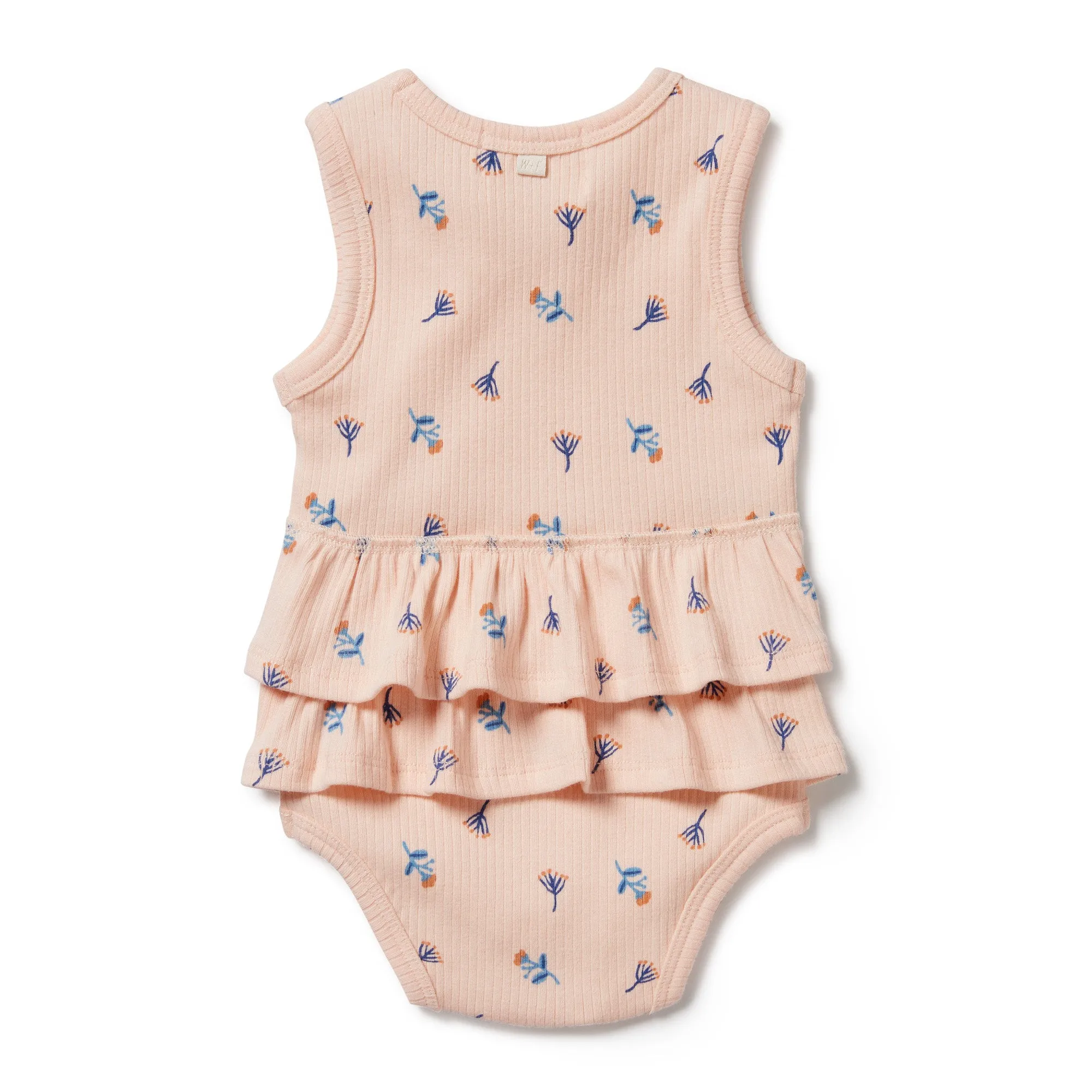 Wilson & Frenchy | Little Flower Organic Rib Ruffle Bodysuit