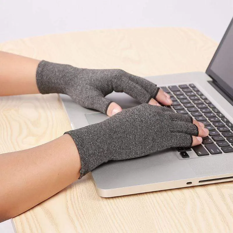 Women Men Arthritis Compression Gloves Fingerless Joint Pain Relief Rheumatoid Osteoarthritis Hand Wrist Support Therapy Mittens