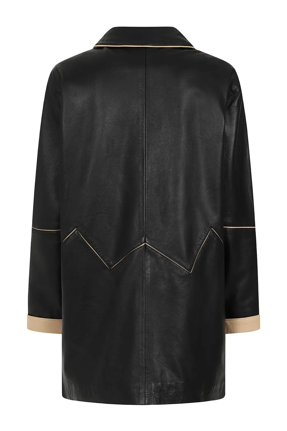 Women's Beautiful ¾ Length Leather Coat - 'JOSIE'