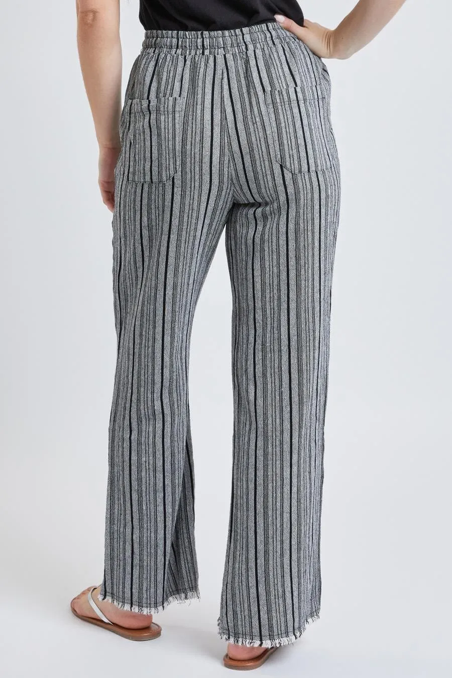 Women's High Rise Linen Blend Wide Leg Pant