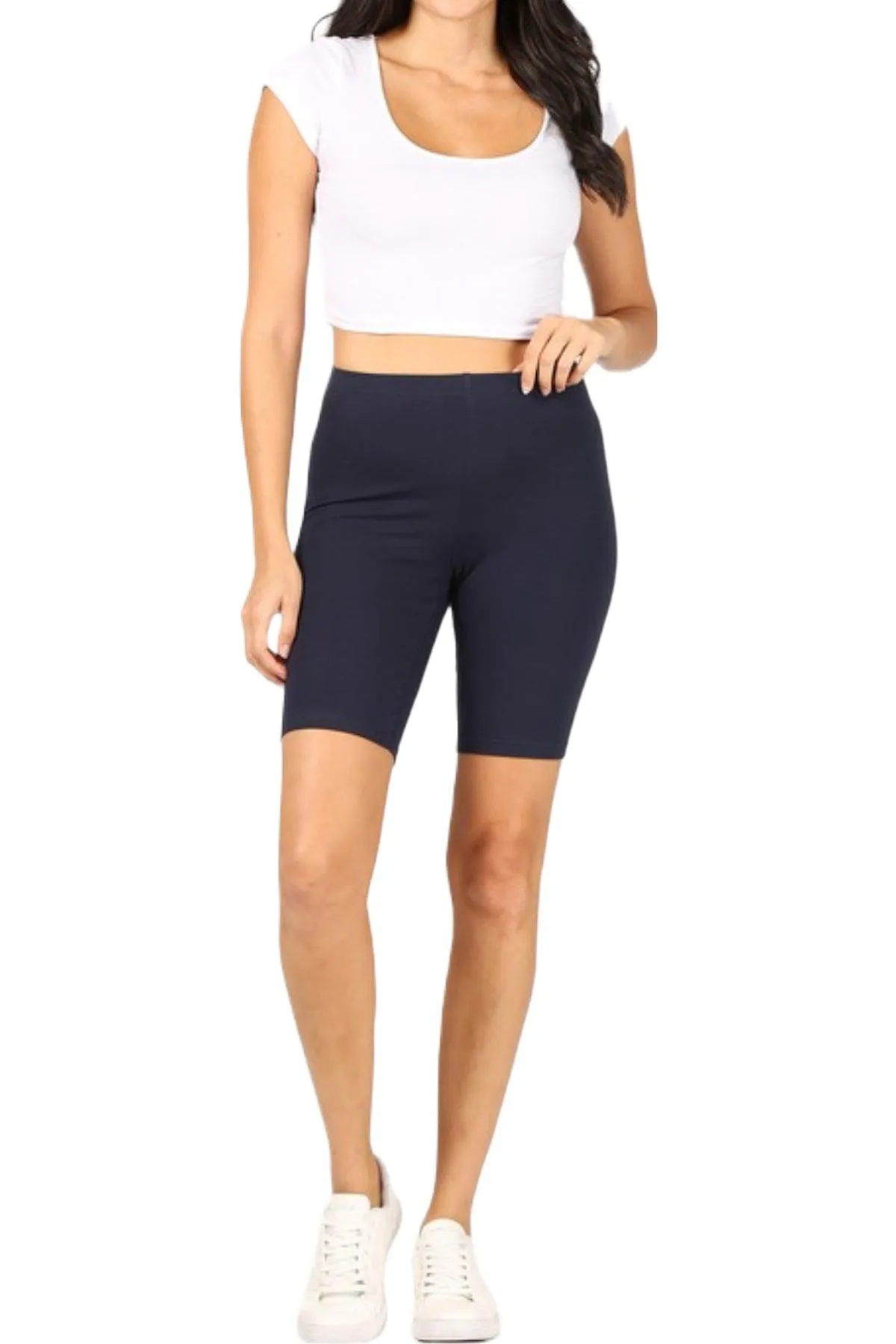 Women's Long High Waist Biker Shorts