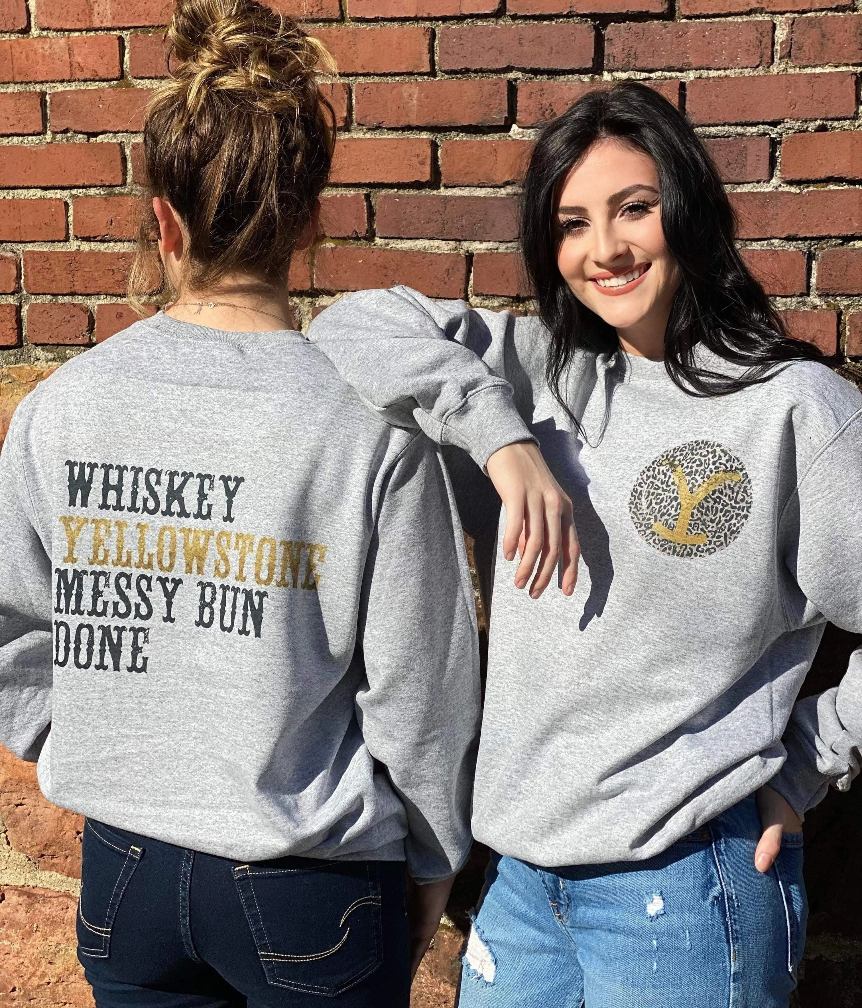 YS- Whiskey, Messy Bun Done Sweatshirt